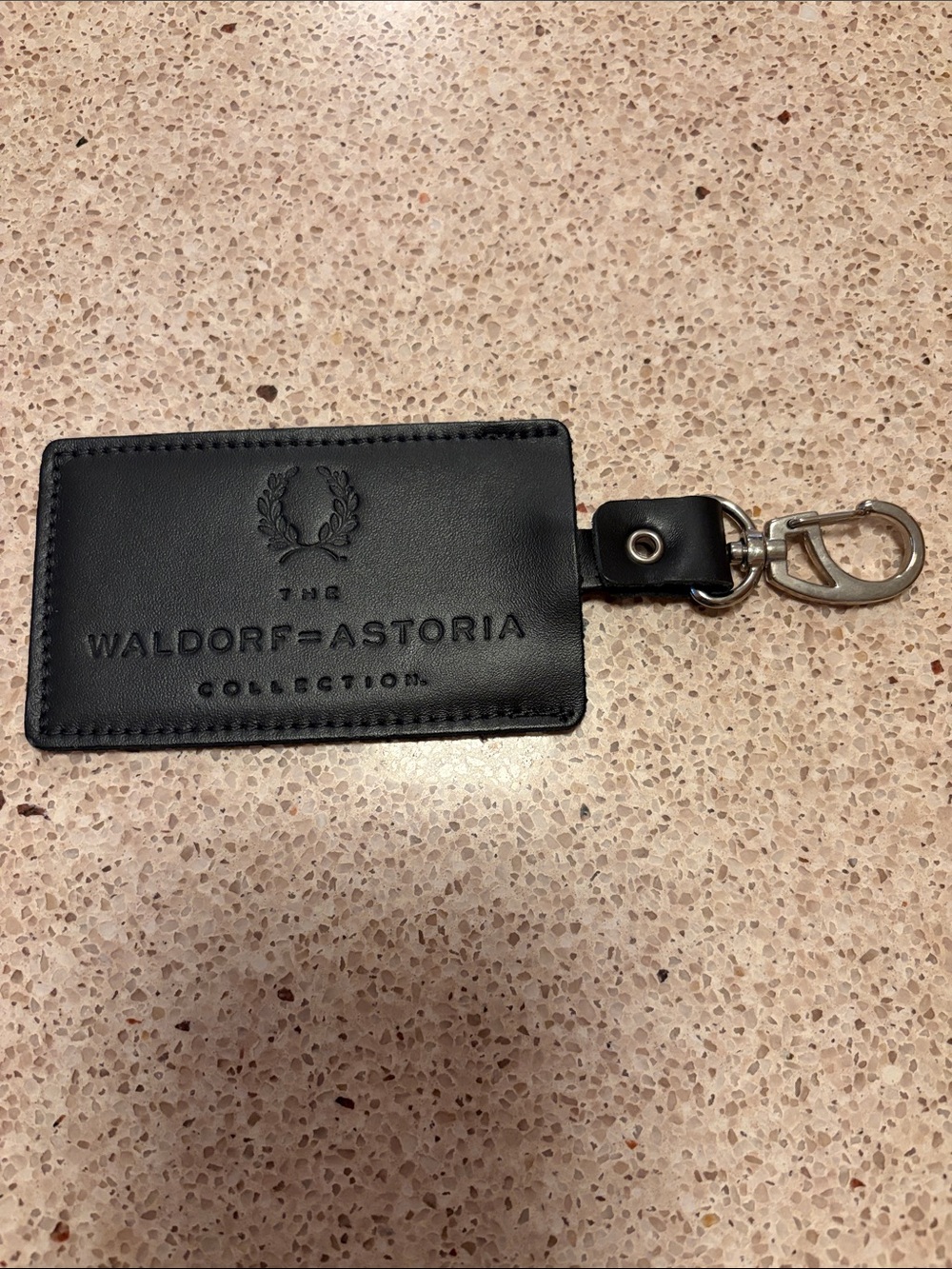 Waldorf Astoria Embossed Leather Luggage Tag
